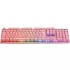 Deltaco GAM-021-RGB-P-DE - pilno dydžio (100%) - USB - membraniniai klavišai - QWERTZ - Rožinė