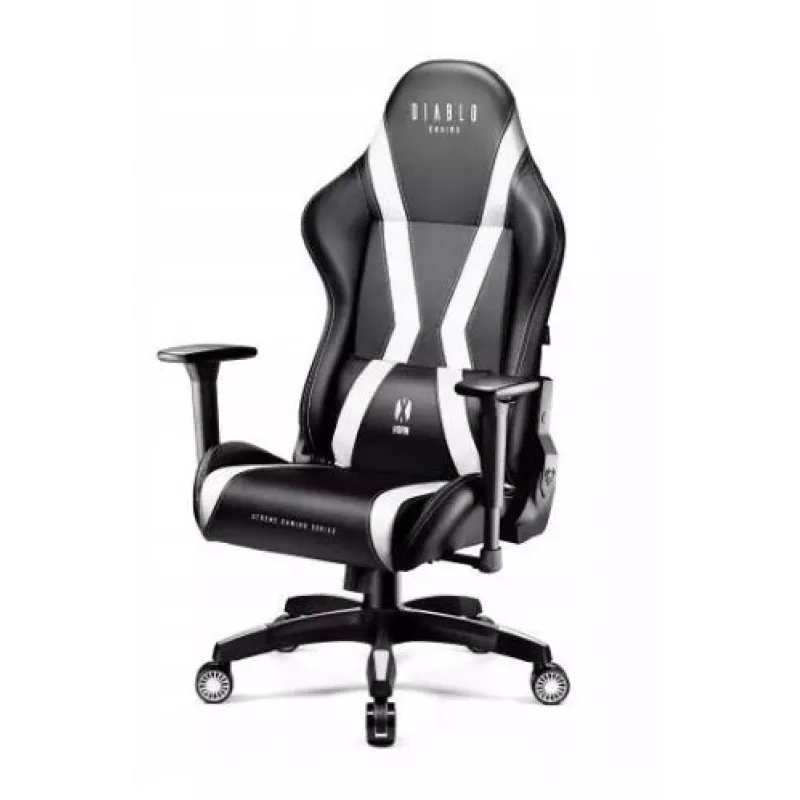 Diablo X-HORN 2.0. Įprasta žaidimų kėdė, juoda ir balta