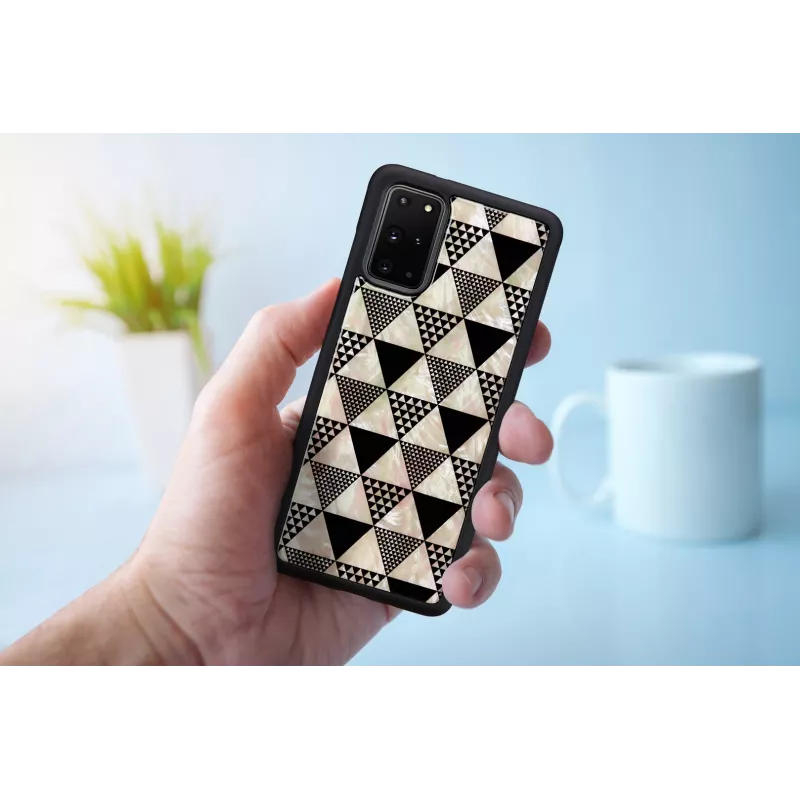 Apsauginis dėklas iKins Samsung Galaxy S20+ – juodas piramidės dizainas
