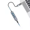 GRAUGEAR USB šakotuvas G-HUB31L-A — USB 3.2 Gen 1 Type-A priegloba, 3x USB 3.2 Gen 1 Type-A prievadai + RJ-45, 5000 Mbit/s