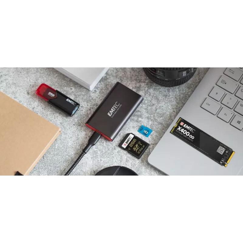 Emtec X210 ELITE 2 TB USB Type-C 3.2 Gen 2 (3.1 Gen 2) Juoda, Raudona