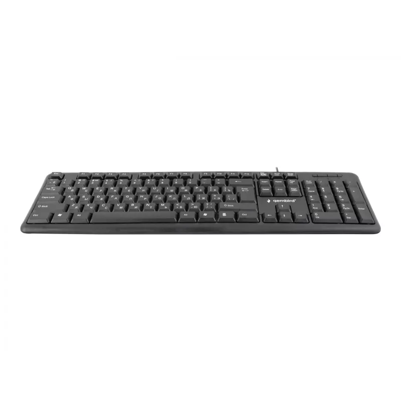 Klaviatūra Gembird KB-U-103-RU Office USB QWERTY anglų rusų juoda