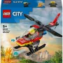 LEGO City gaisrinis sraigtasparnis 60411 konstruktorius, 85 dalys, besisukantys sparnai, 1 minifigūrėlė, amžius 5+ (220×90×60 mm)