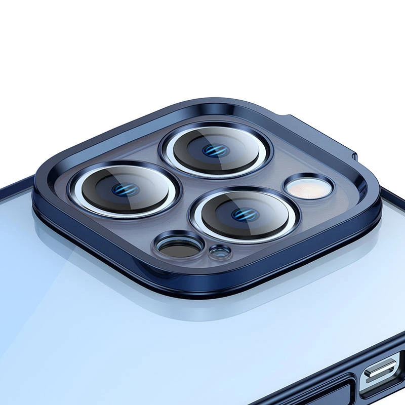 Apsauginis dėklas Baseus iPhone 14 Pro — skaidrus blizgantis mėlynas