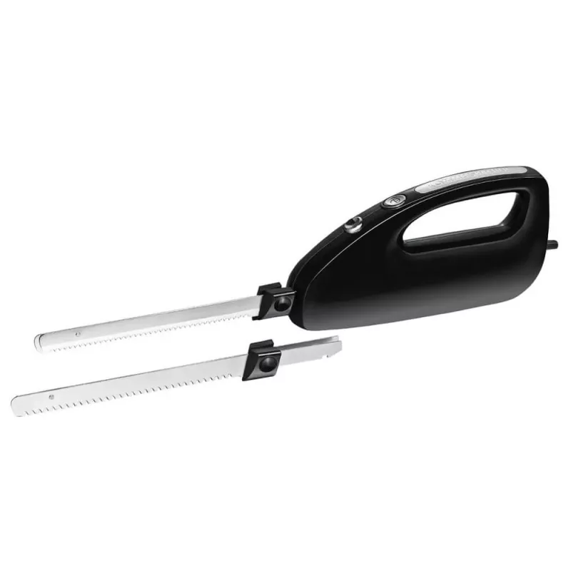 Elektrinis peilis Rommelsbacher EM 150 120 W — nerūdijančio plieno peiliai, naudojamas peilio ilgis 15 cm, juodas