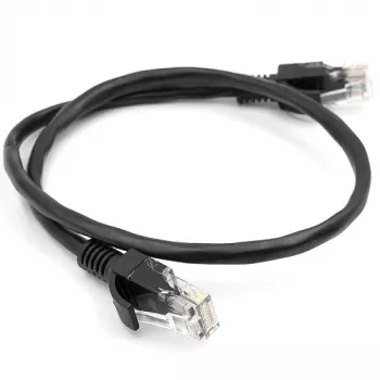 Kabelis Cat5E UTP, 0,5 m, juodas