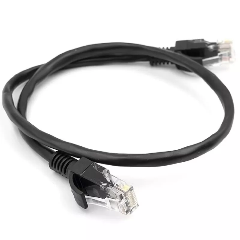 Kabelis Cat5E UTP, 0,5 m, juodas