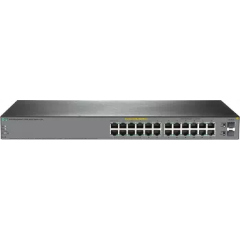 Valdomas 24 prievadų HP Enterprise OfficeConnect 1920S komutatorius JL384A‑RFB, 2 lygmens funkcijos, montuojamas stelaže