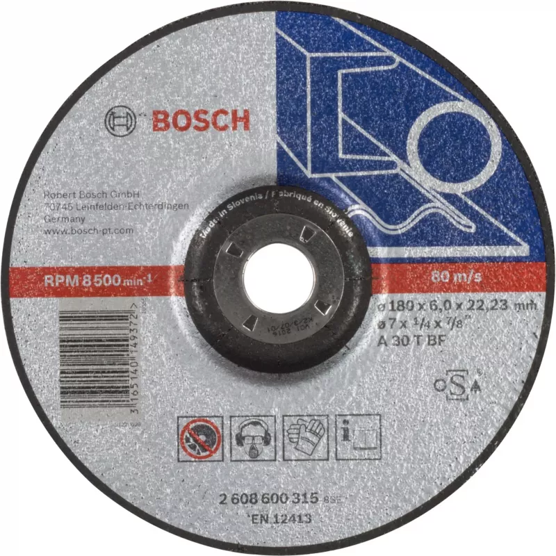 šlifavimo diskas Expert for Metal, Ø 180 mm, šlifavimo disko anga 22,23 mm, A 30 T BF, ofsetinis