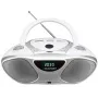 CD grotuvas BLAUPUNKT BB14WH — CD grotuvas su MP3 atkūrimu, USB, LCD, laikrodis, 2x1 W garsiakalbiai, sidabrinis/baltas