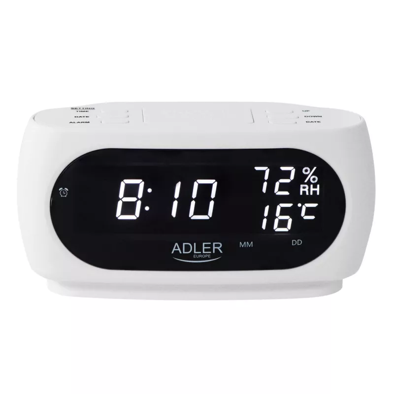 Adler AD 1186W žadintuvas Skaitmeninis žadintuvas Juoda, Balta