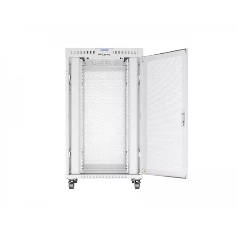 GRINDINĖS MONTAVIMO spintelė 19 27U 800X1000 PILKA PERFORUOTA LCD DURYS LANBERG (PLOKŠČIA PAKUOTĖ)