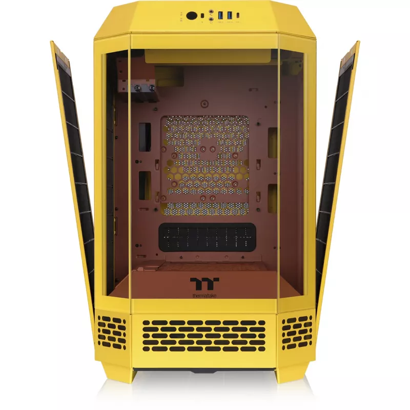 Mini bokšto korpusas THERMALTAKE The Tower 250 Butter Caramel — microATX/Mini-ITX, ATX palaikymas, kompaktiškas korpusas