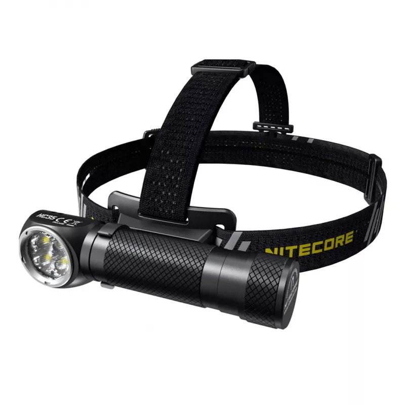 Ant galvos tvirtinamas žibintuvėlis Nitecore HC35 — 4 šviesos diodai, 2700 lm, palaiko 18650/CR123, 138,5 g, juodas