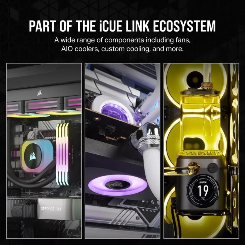 Korpuso ventiliatorius Corsair iCUE LINK RX120 RGB 12 cm 400-2100 RPM magnetinis guolis