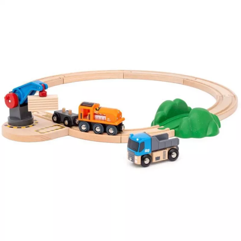 Brio World Krovininio Traukinio Starterio Rinkinys su Kranu