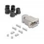 DELOCK D-Sub korpusas 9 kontaktų su guminiais tarpikliais, plastikinis, juodas/pilkas, 41,6×31,6×19,8 mm