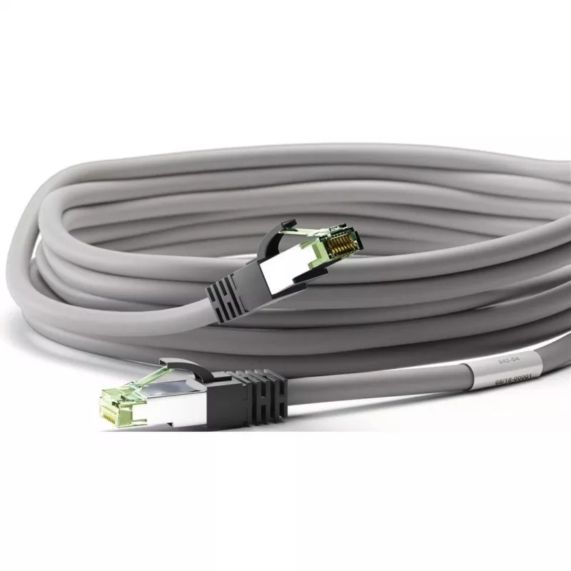 Goobay CAT 8.1 korekcinis kabelis, S/FTP (PiMF), pilkas, 0,5 m - LSZH be halogenų, varis AWG 24 (55135)