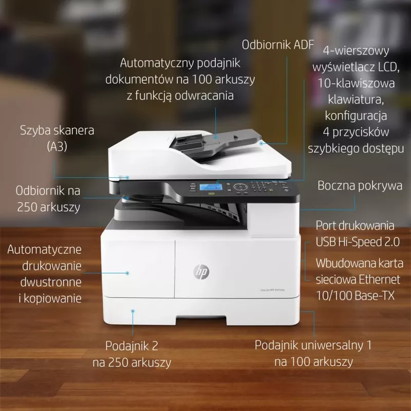 Daugiafunkcis spausdintuvas HP LaserJet M443nda Laser A3 1200 x 1200 DPI 24 ppm