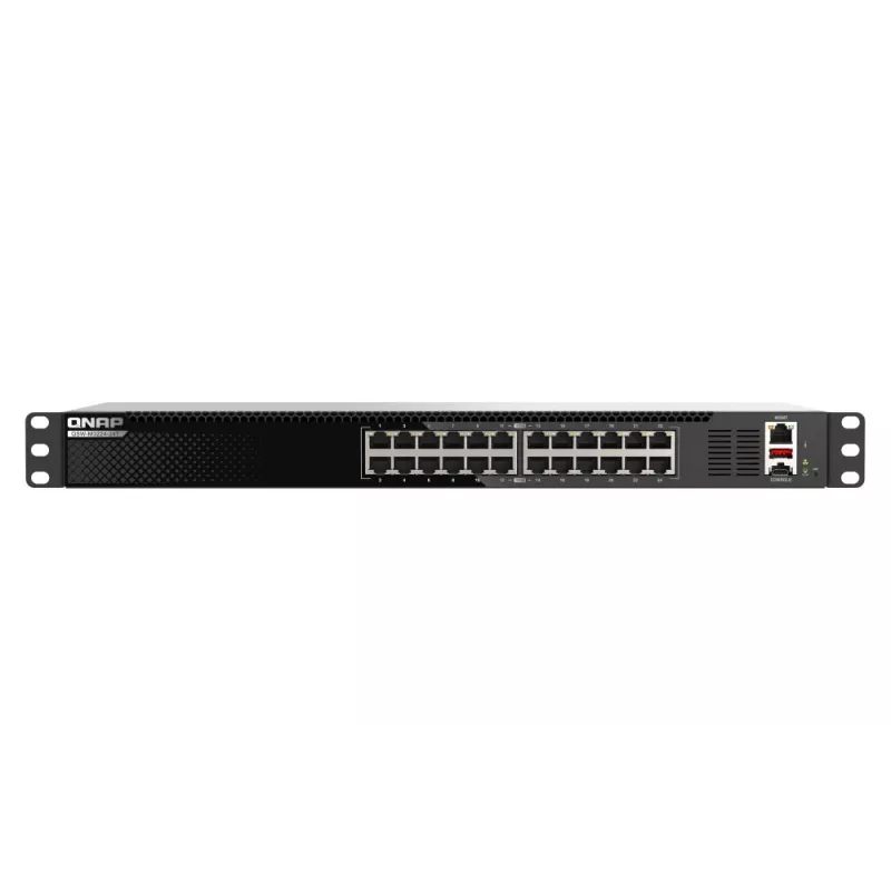 QNAP QSW-M3224-24T tinklo komutatorius Valdomas L3 10G Ethernet (100/1000/10000) 1U Juoda, Sidabrinė
