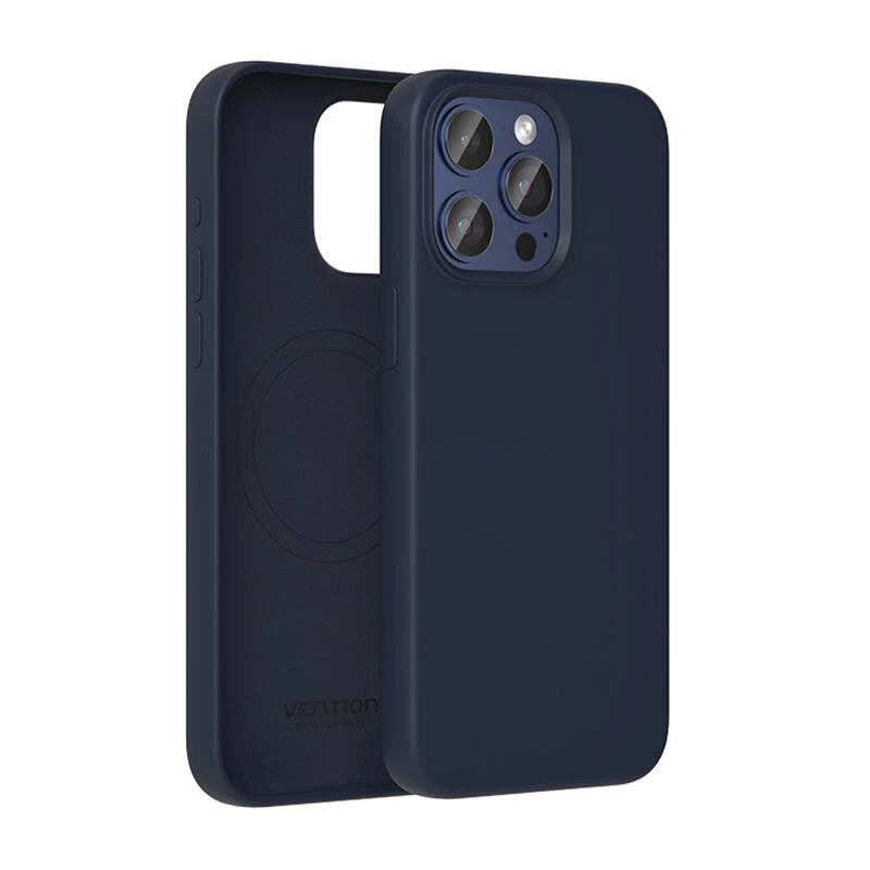 Silikoninis dėklas Vention KUFL0-30, skirtas iPhone 15 Pro, mėlynas — minkštas apsauginis dangtelis