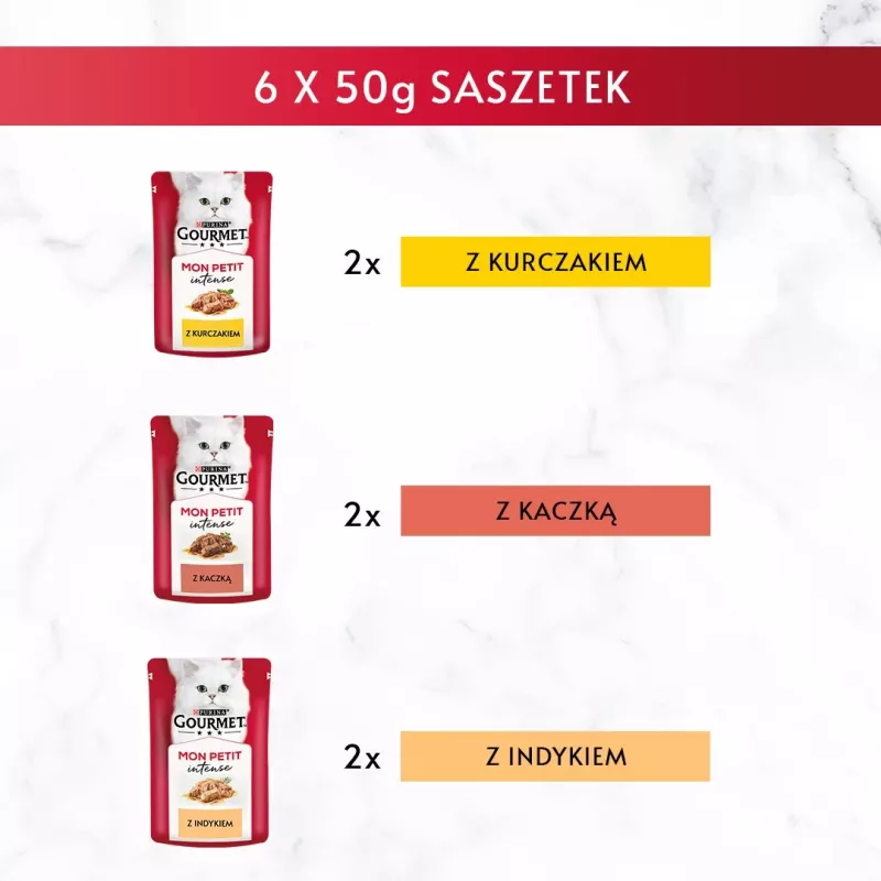 GOURMET Mon Petit Paukštienos mišinys - šlapias kačių maistas - 6 x 50 g
