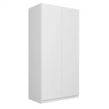 Top e shop SD-90 BI, 2 durų miegamojo spinta, baltas rėmas, 7 lentynos