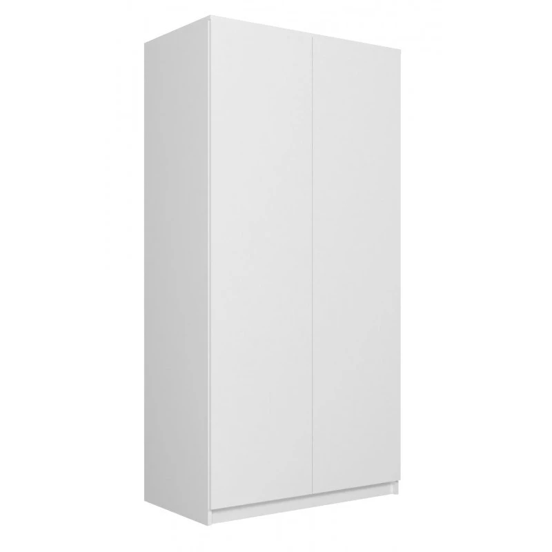 Top e shop SD-90 BI, 2 durų miegamojo spinta, baltas rėmas, 7 lentynos