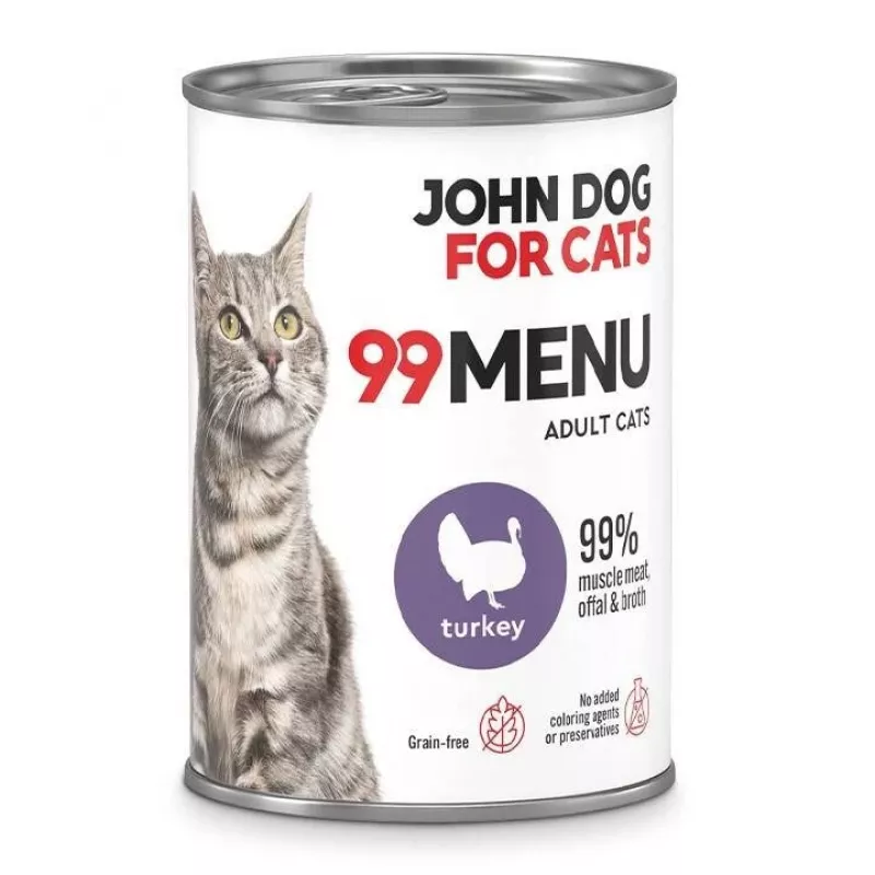 John Dog 99 Menu Turkey šlapias maistas katėms 400 g