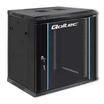 19 colių stovo spinta QOLTEC 54464 12U 600x635x450 juoda