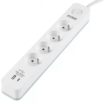 Apsauginis daugiagyslis lizdas PROTECT 4PL 1A1C USB T/LZ12-PRO015/1000