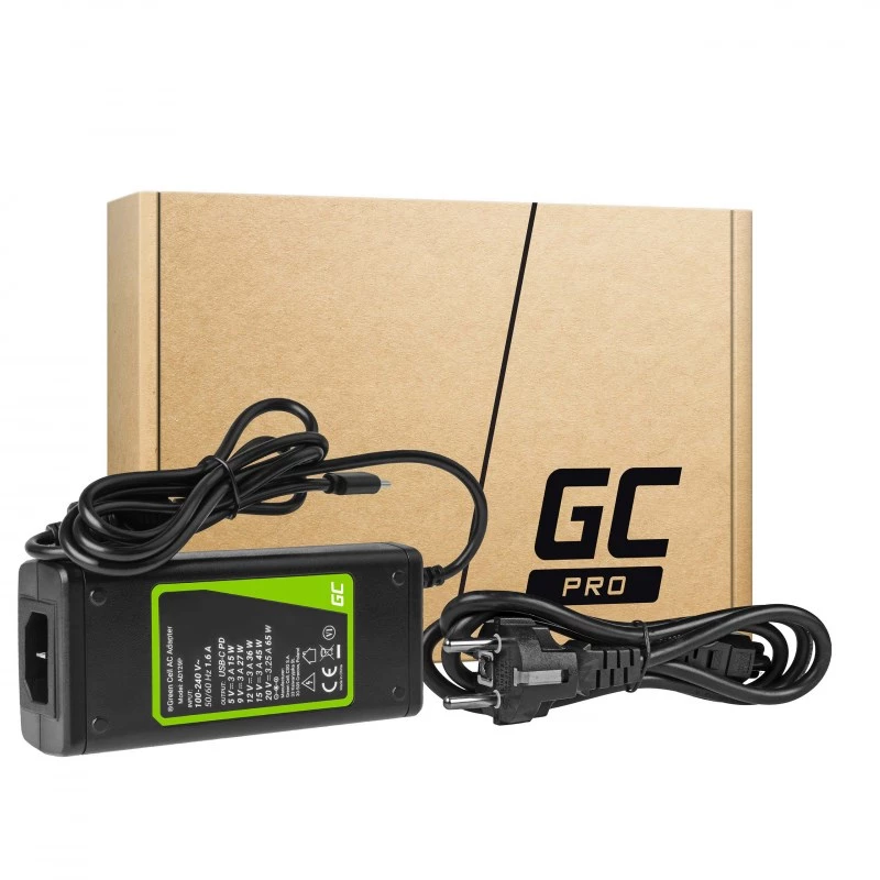 Green Cell AD134P USB-C įkroviklis, kintamosios srovės adapteris 65 W nešiojamajam kompiuteriui, planšetei, išmaniajam telefonui