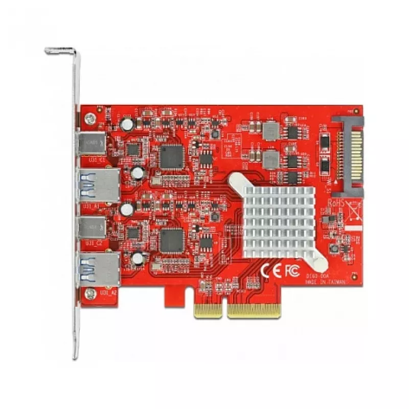 Išplėtimo plokštė DeLOCK PCI Express x4 į USB 10 Gbps 2x A tipo 2x C tipo