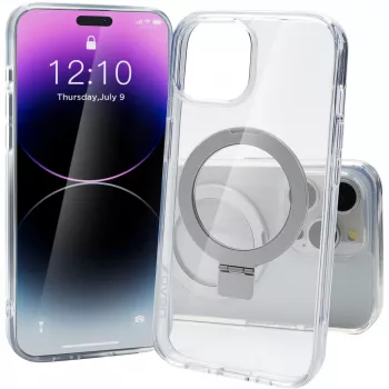 StyleShell SHOCKFlex su stovo funkcija, permatomas telefono dėklas, iPhone 16 Pro Max, suderinamas su MagSafe