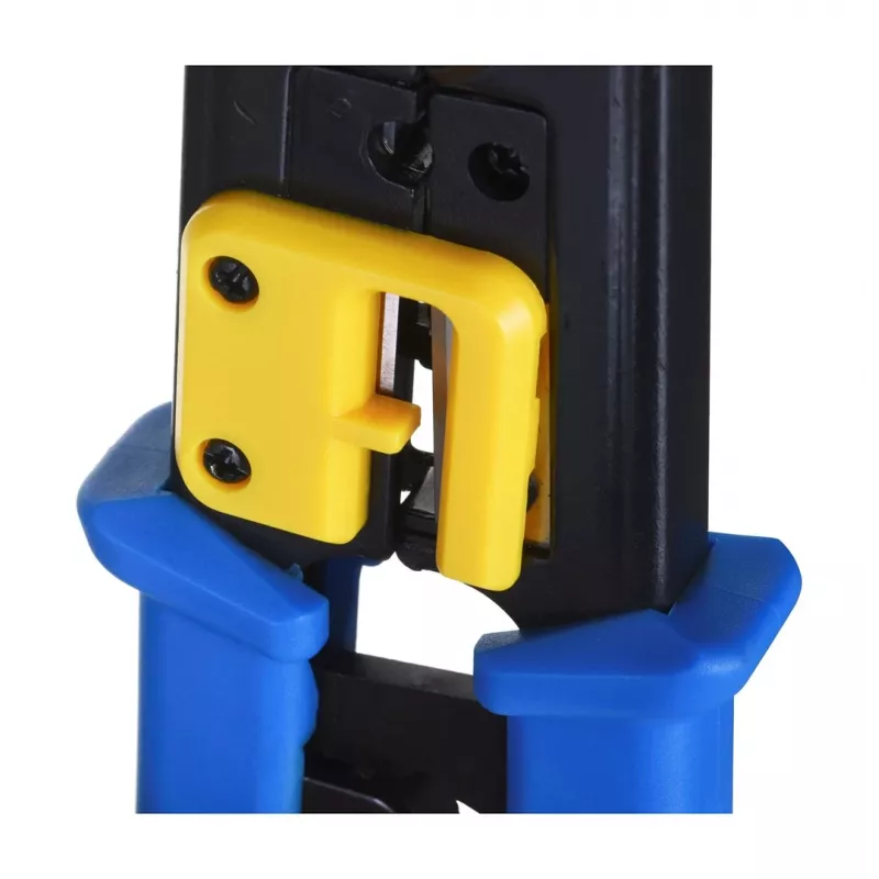 Užspaudimo įrankis Alantec NI040, skirtas RJ-45 jungtims, plieninė konstrukcija, plastikinės rankenos, juoda/mėlyna