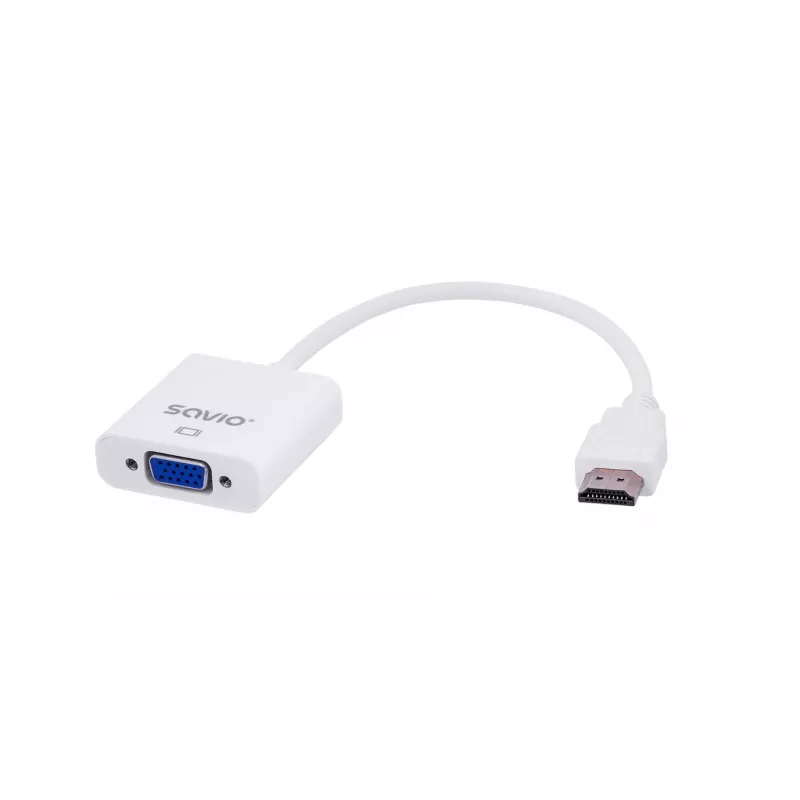 Savio CL-27B vaizdo kabelio adapteris 0.1 m HDMI Type A (Standartinis) VGA (D-Sub) Baltas