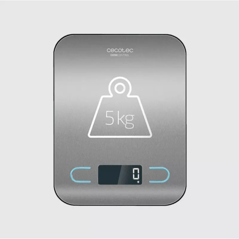 Cecotec virtuvinės svarstyklės | CookControl | Maksimali masė (talpa) 5 kg | Padalos vertė 1 g | Ekrano tipas LCD