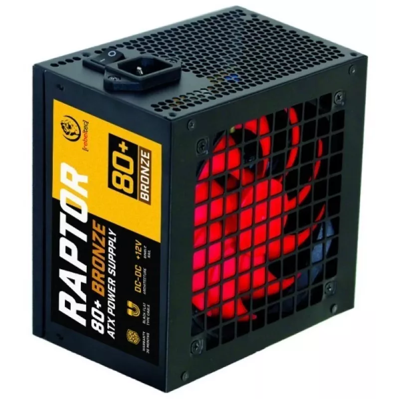Maitinimo blokas RAPTOR 600W BRONZE 80+, Vienguba linija, DC-DC