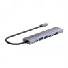 USB-C šakotuvas Unitek H1124AGY01 su 100W PD, HDMI 2.0, 2x USB‑A, 2x USB‑C, SD/microSD skaitytuvu — aliuminis