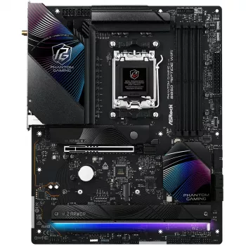 Pagrindinė plokštė ASRock Phantom Gaming B850 Riptide WiFi — AMD B850, Socket AM5, ATX, DDR5, 4x M.2, Wi‑Fi 7, 2.5Gb LAN