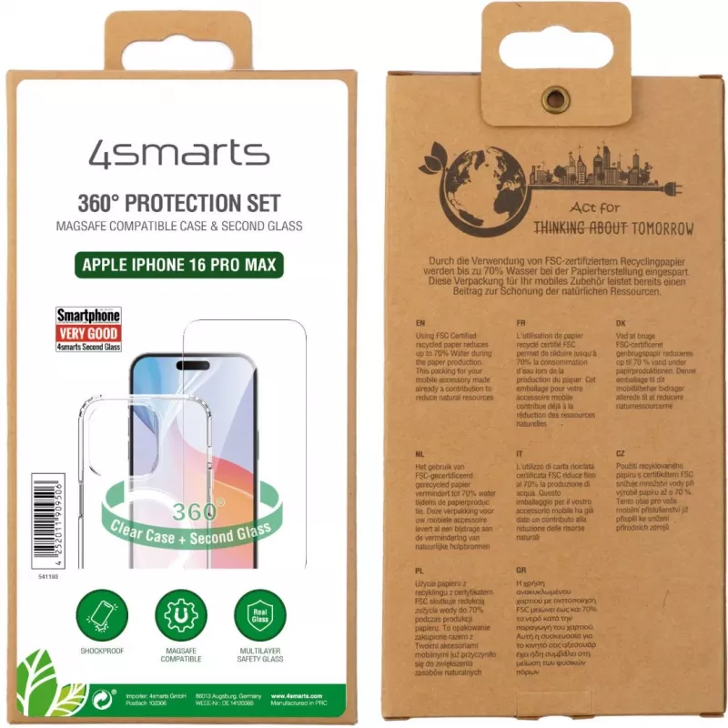 Nugarinis apsauginis stiklas 4smarts iPhone 16 Pro Max
