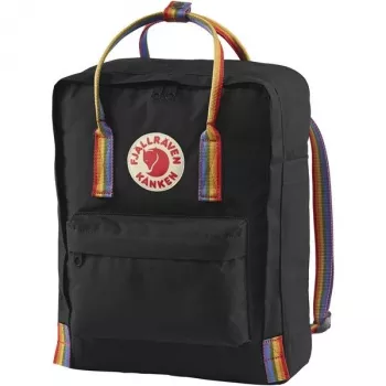 Kuprinė Fjällräven Kånken Rainbow — Vinylon, 380×270×130 mm, juoda/įvairiaspalvė