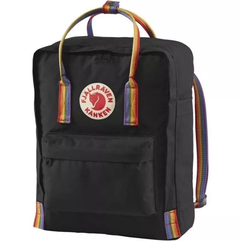 Kuprinė Fjällräven Kånken Rainbow — Vinylon, 380×270×130 mm, juoda/įvairiaspalvė