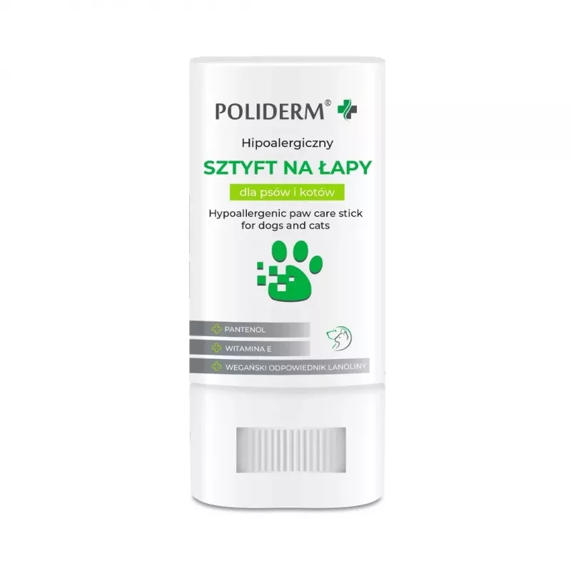 Paw care balm JM Sante POLIDERM hipoalerginis 14,5 g — letenų apsauga šunims ir katėms