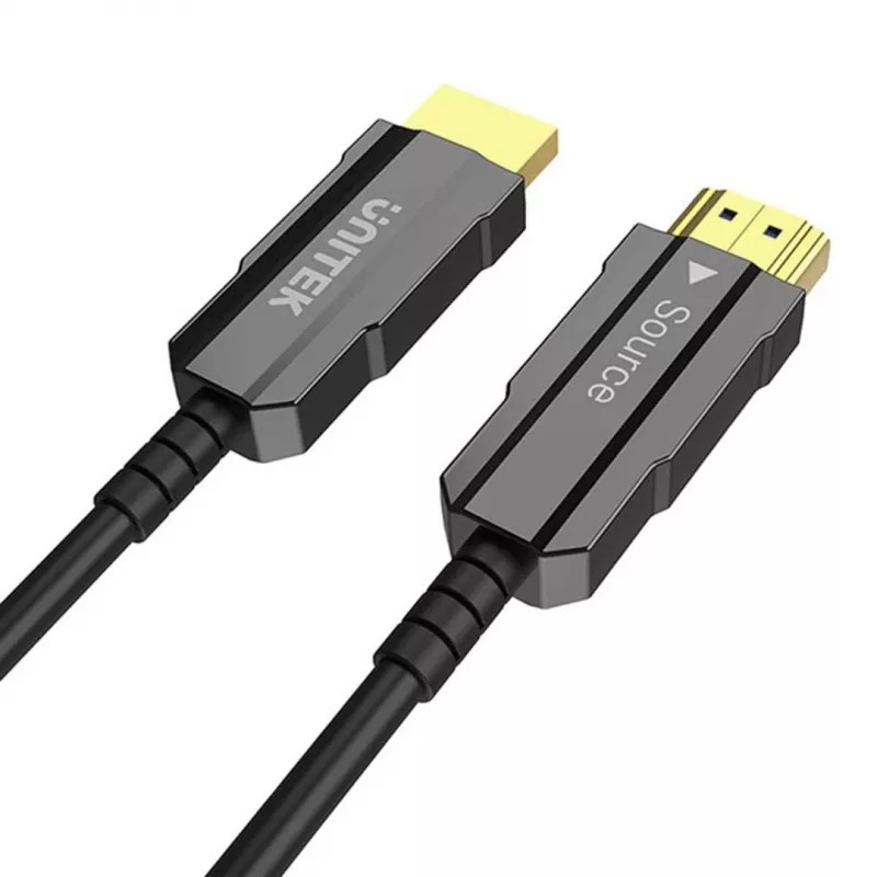 Unitek HDMI optinis kabelis C11072BK03-7M — 7 m, HDMI 2.0, 4K 60Hz, kištukas-kištukas, juodas