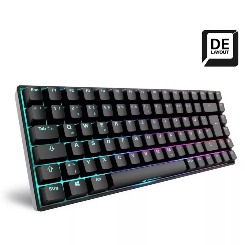 Sharkoon SKILLER SGK50 S3 klaviatūra, žaidimų, USB, QWERTZ, vokiška, juoda