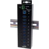 USB šakotuvas Exsys EX-1580SHMVS 10 prievadų valdomas su USB kabeliu ir DIN bėgelio montavimo rinkiniu