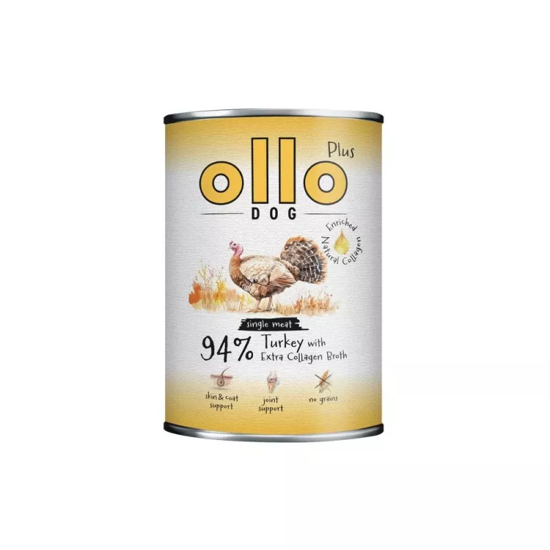 Ollo Plus Kolagen kalakutiena 400g šunų ėdalo skardinė