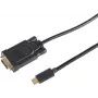 Vaizdo kabelio adapteris S/CONN 10-59045 3 m USB Type-C VGA (D-Sub) Juodas