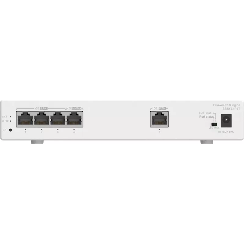 Huawei S380-L4P1T kelių paslaugų maršruto parinktuvas, 1x WAN, 4x POE LAN